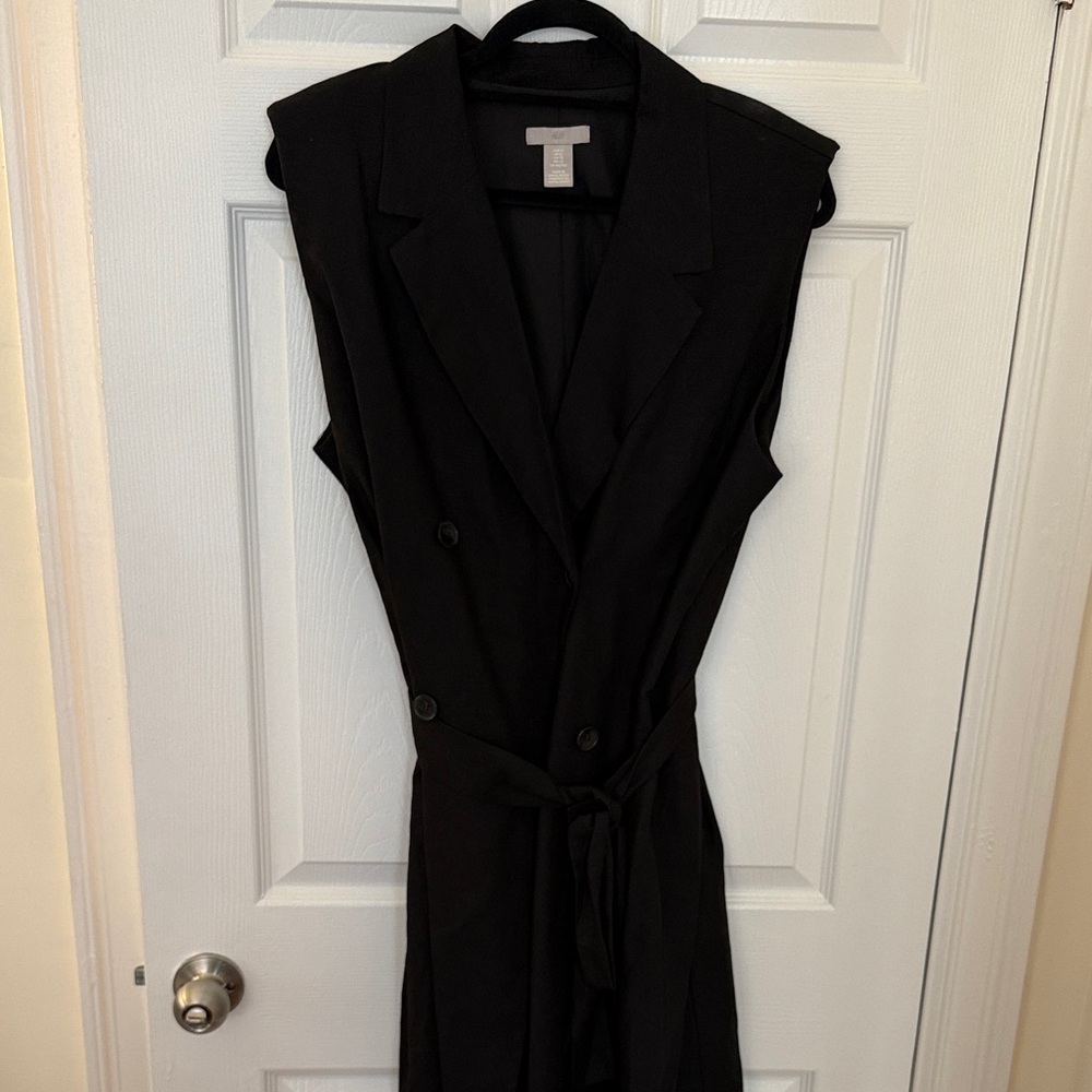 H&M Black Midi Dress with Belt